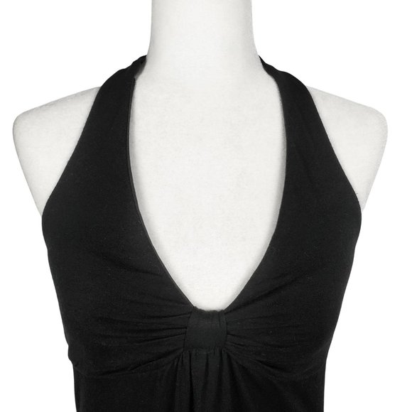 WHBM Black Lace Trim Flowy Halter Top Women's Medium - Picture 5 of 9